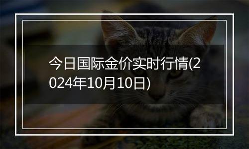 今日国际金价实时行情(2024年10月10日)