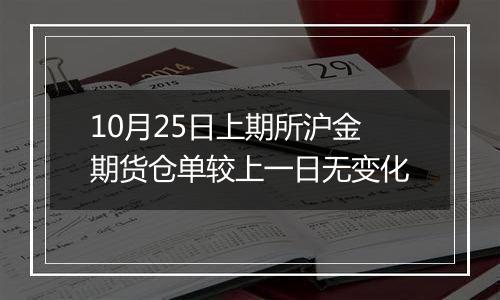 10月25日上期所沪金期货仓单较上一日无变化