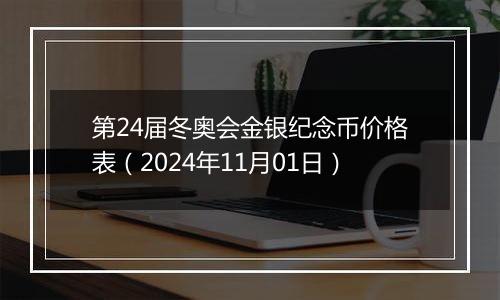 第24届冬奥会金银纪念币价格表（2024年11月01日）