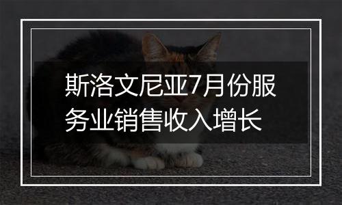 斯洛文尼亚7月份服务业销售收入增长
