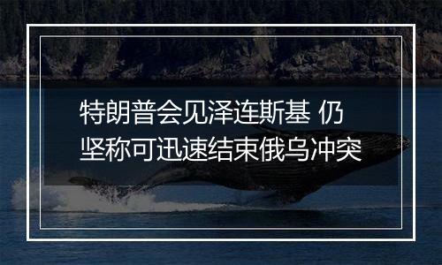特朗普会见泽连斯基 仍坚称可迅速结束俄乌冲突