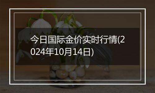今日国际金价实时行情(2024年10月14日)