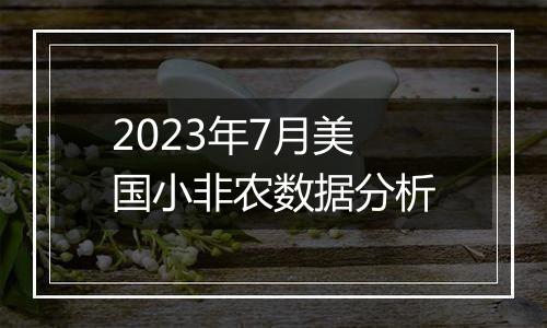 2023年7月美国小非农数据分析