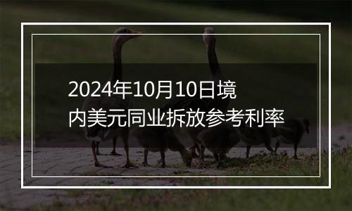 2024年10月10日境内美元同业拆放参考利率
