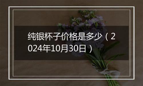 纯银杯子价格是多少（2024年10月30日）