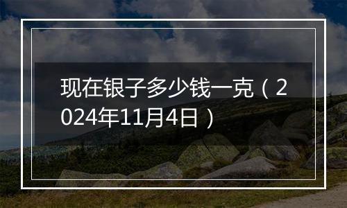 现在银子多少钱一克（2024年11月4日）