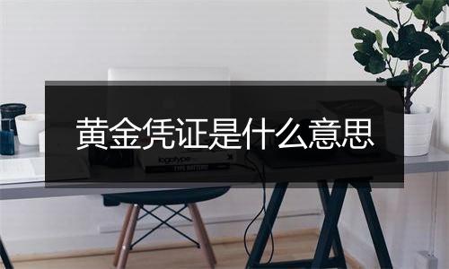 黄金凭证是什么意思