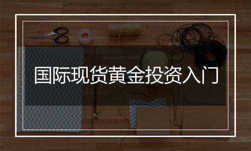 国际现货黄金投资入门