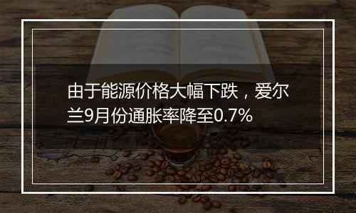 由于能源价格大幅下跌，爱尔兰9月份通胀率降至0.7%