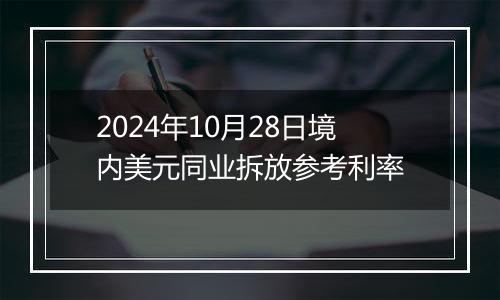 2024年10月28日境内美元同业拆放参考利率
