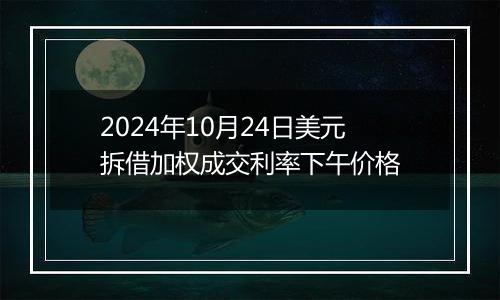 2024年10月24日美元拆借加权成交利率下午价格