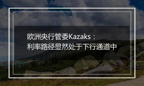 欧洲央行管委Kazaks：利率路径显然处于下行通道中