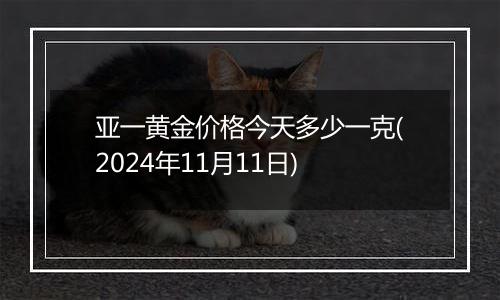 亚一黄金价格今天多少一克(2024年11月11日)