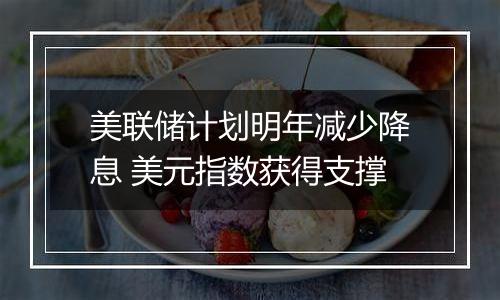 美联储计划明年减少降息 美元指数获得支撑