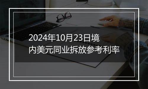 2024年10月23日境内美元同业拆放参考利率