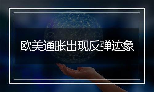 欧美通胀出现反弹迹象