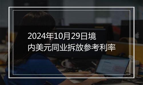 2024年10月29日境内美元同业拆放参考利率