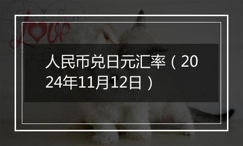 人民币兑日元汇率（2024年11月12日）