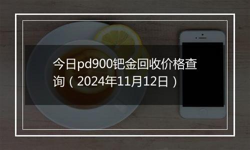 今日pd900钯金回收价格查询（2024年11月12日）