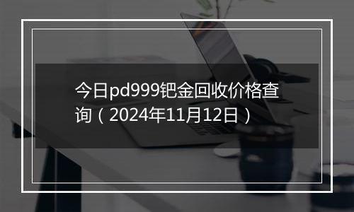 今日pd999钯金回收价格查询（2024年11月12日）