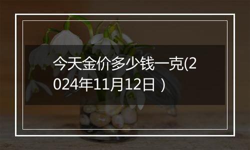 今天金价多少钱一克(2024年11月12日）