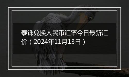 泰铢兑换人民币汇率今日最新汇价（2024年11月13日）