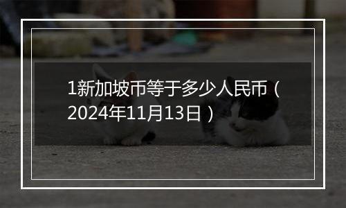 1新加坡币等于多少人民币（2024年11月13日）