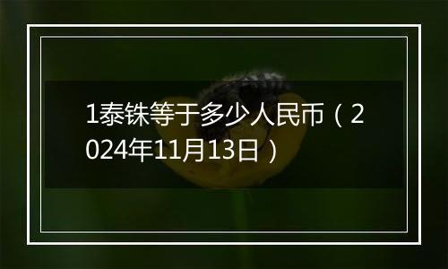 1泰铢等于多少人民币（2024年11月13日）