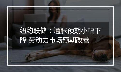 纽约联储：通胀预期小幅下降 劳动力市场预期改善