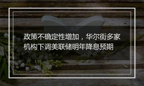 政策不确定性增加，华尔街多家机构下调美联储明年降息预期