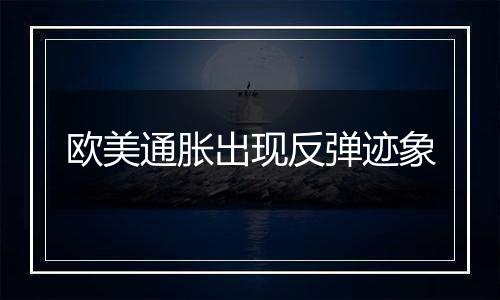 欧美通胀出现反弹迹象