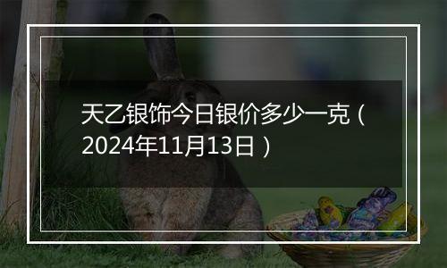 天乙银饰今日银价多少一克（2024年11月13日）