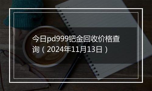 今日pd999钯金回收价格查询（2024年11月13日）