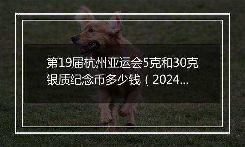 第19届杭州亚运会5克和30克银质纪念币多少钱（2024年11月13日）