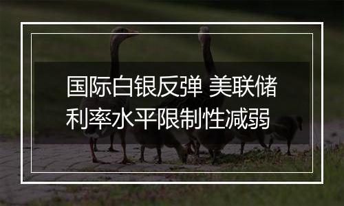 国际白银反弹 美联储利率水平限制性减弱
