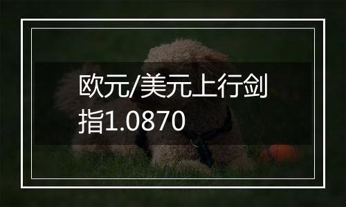 欧元/美元上行剑指1.0870